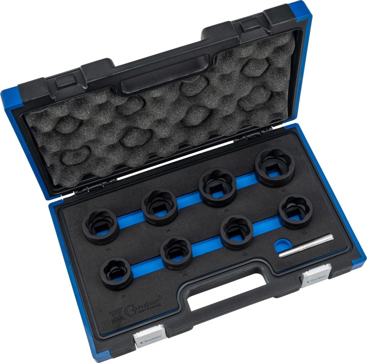 Douilles spéciales profilé à rainures en spirale, 9 pièces, 3/4", 27-41 mm