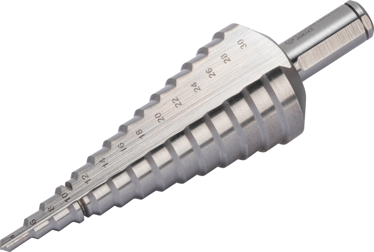 Stufenbohrer, mit Entgrater, HSS-E Cobalt 5%, 4-30 mm