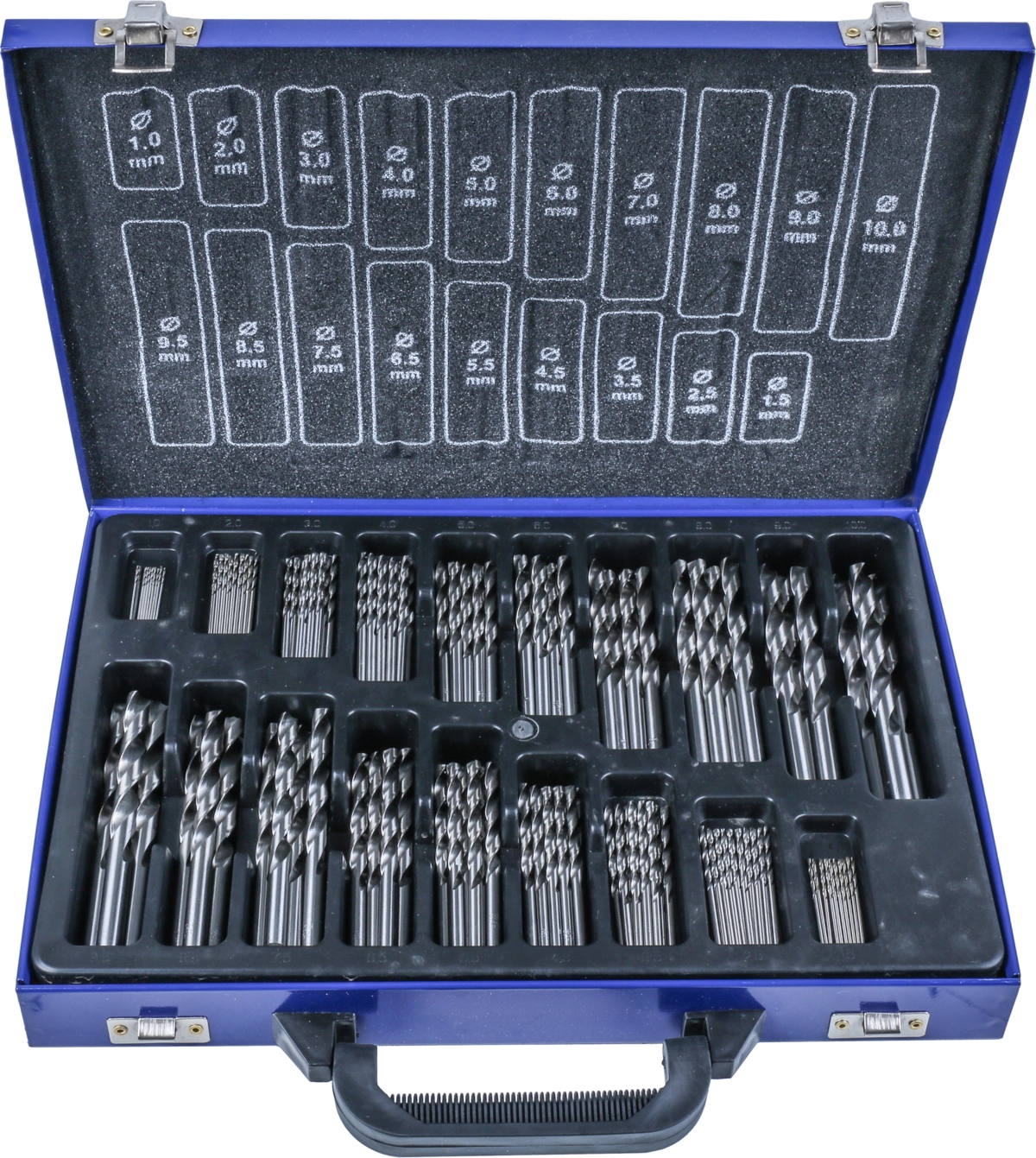 HSS Twist Drill Set, 170 pcs., edges ground, 1-10 mm