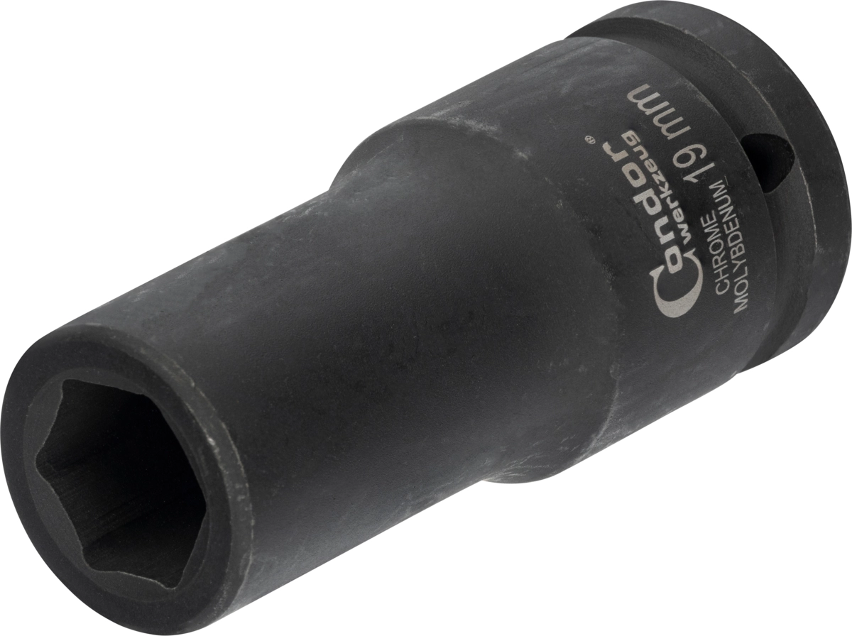 Impact Socket, 3/4", hexagon 19 mm, deep