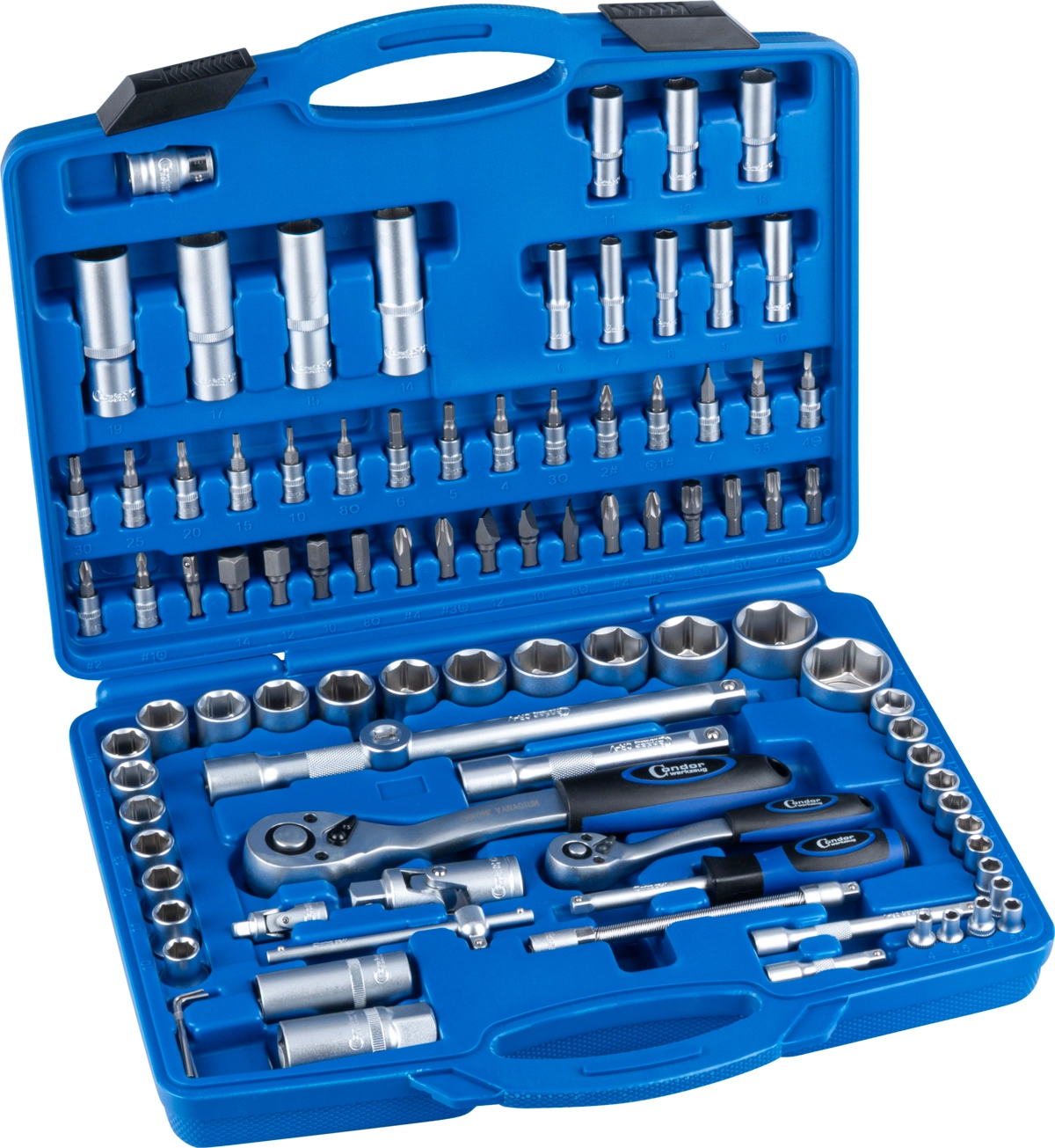 Socket Set, 94 pcs., 1/4+1/2", hex 4-32 mm