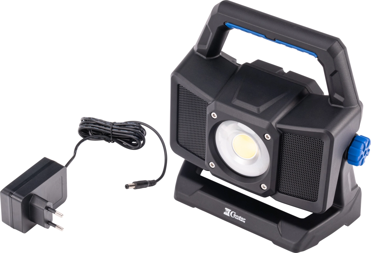 Akku-Arbeitsleuchte, Bluetooth Lautsprecher, COB-LED