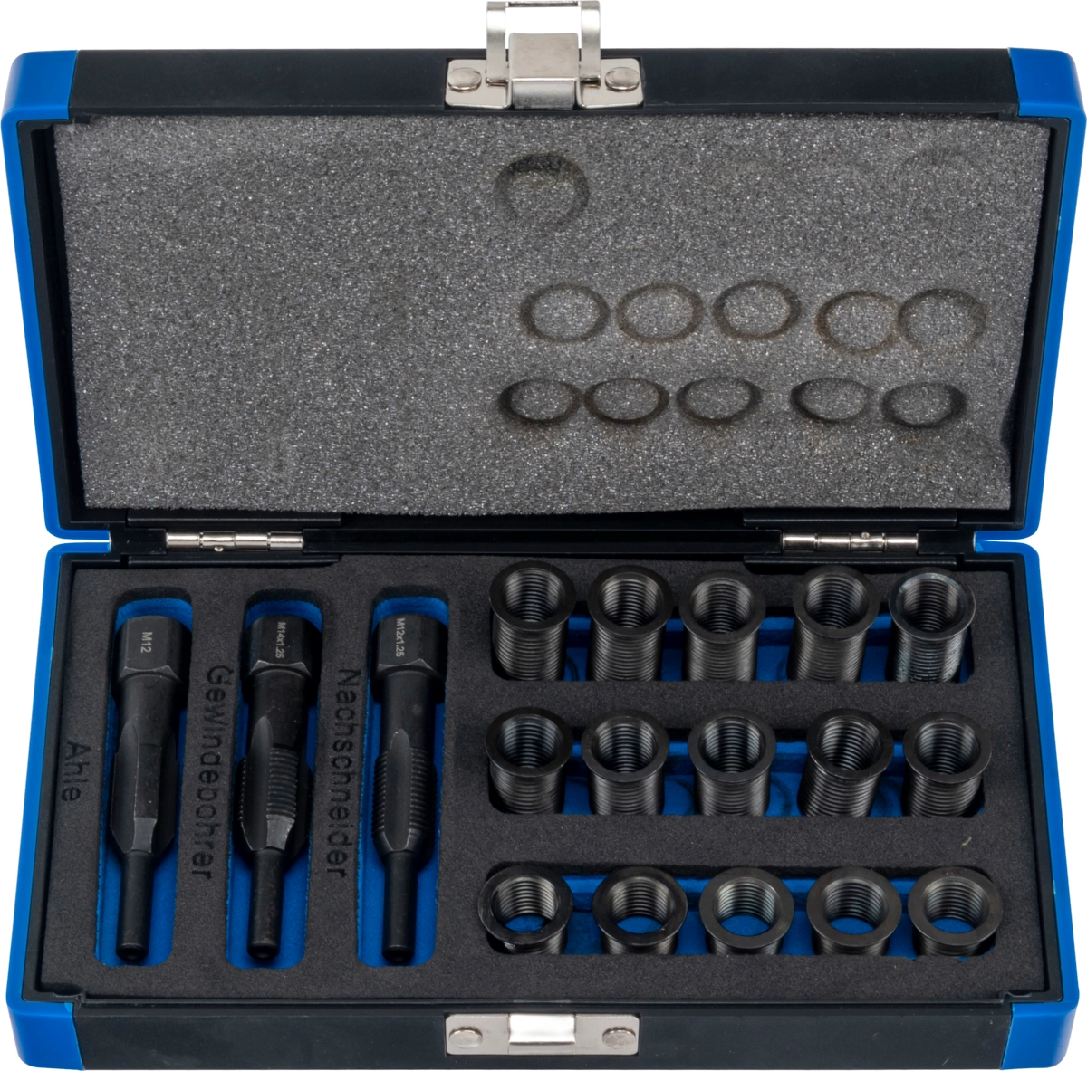Gängreparationssats för Glöd / Tändstift M12x1.25, 18 delar.