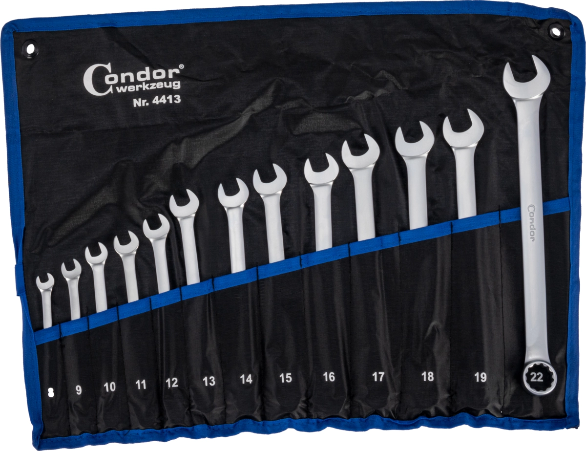 Combination Spanner Set, 13 pcs., long, 8-22 mm
