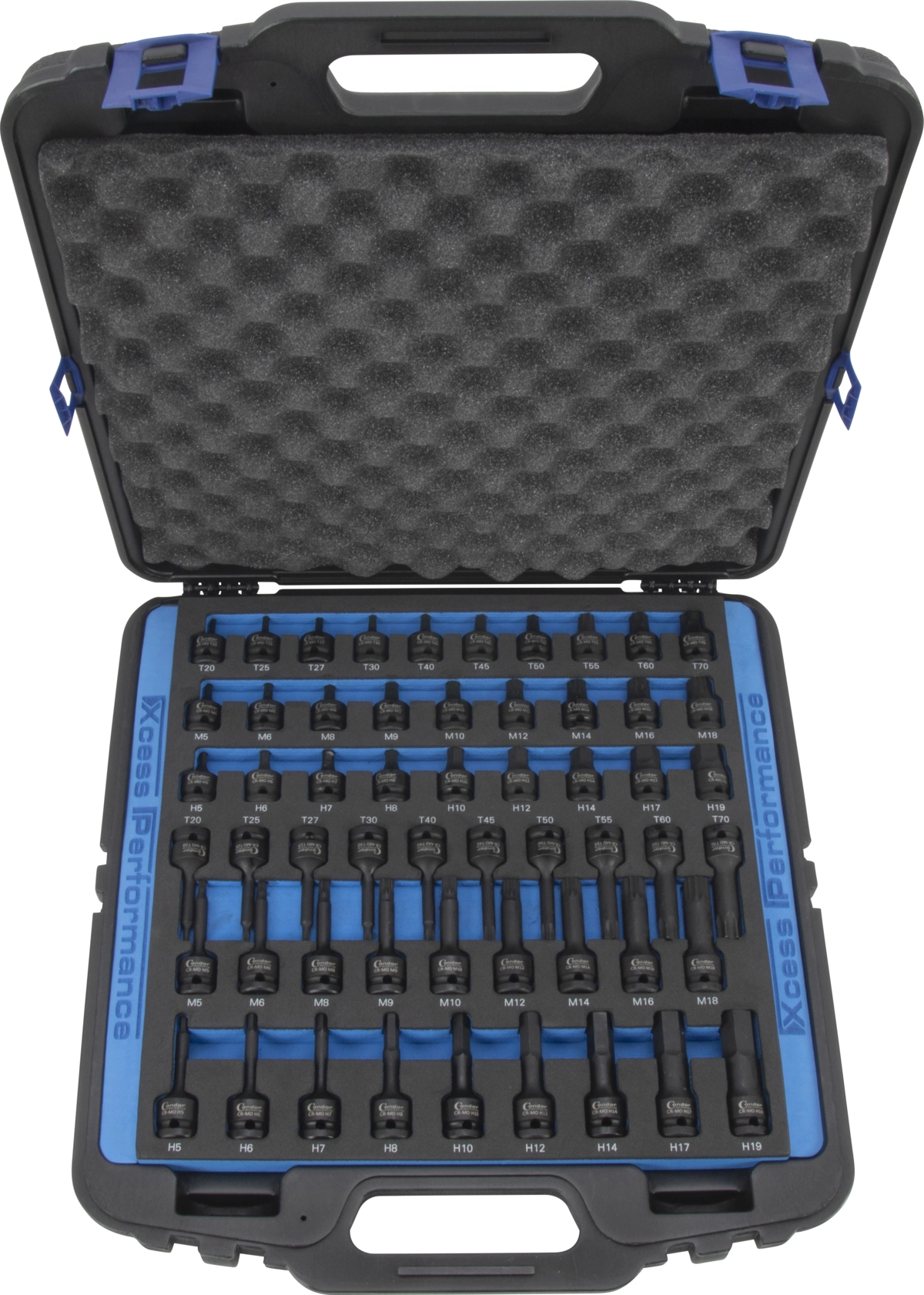Kraftsteckschlüssel-Satz, xcess performance, 56-tlg., 1/2", CrMo