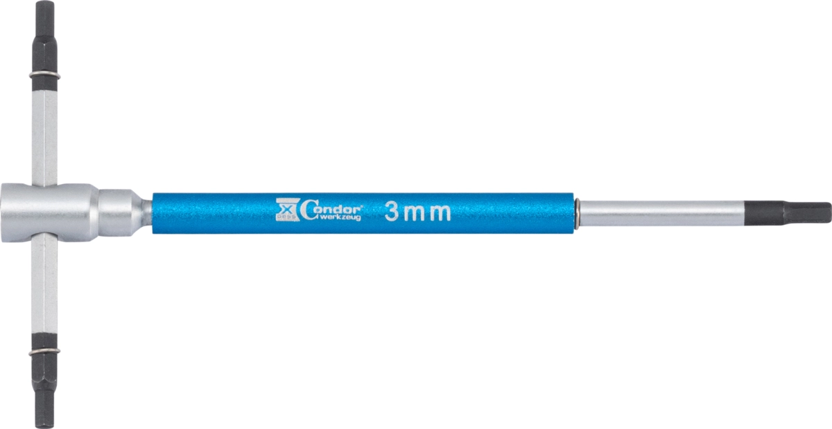 3-Way Fast Spin T-Handle Key, 125x65 mm, hexagon 3 mm