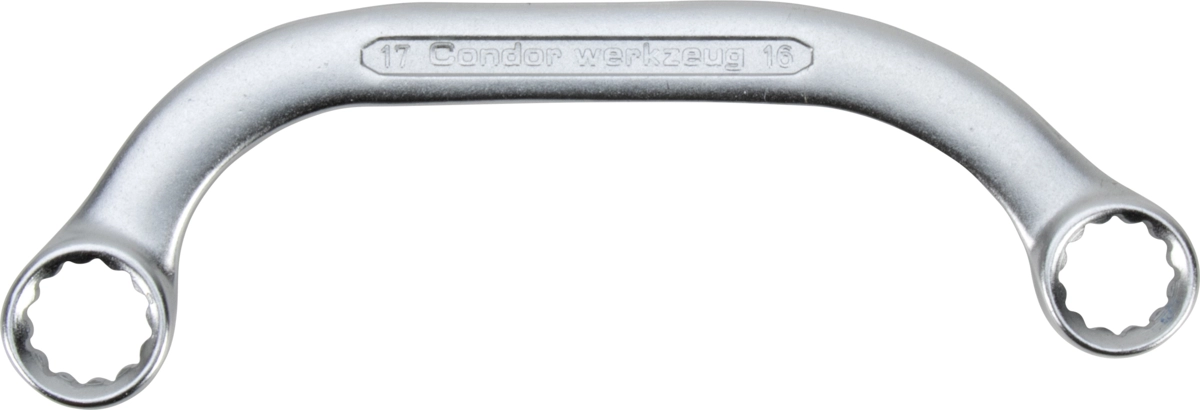 Obstruction Ring Spanner (half moon), 16x17 mm