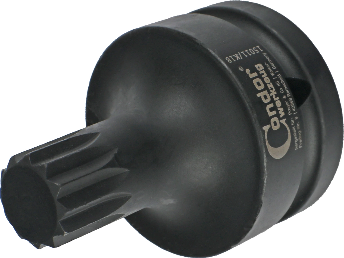 Kraft-Bit-Stecknuss, 3/4", Vielzahn M18x60 mm