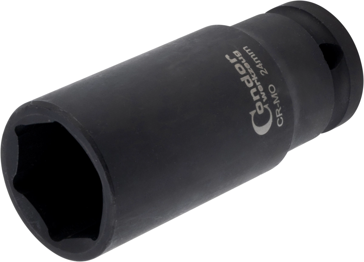 Kraft-Stecknuss, 1/2", 6-kant 24 mm, tief