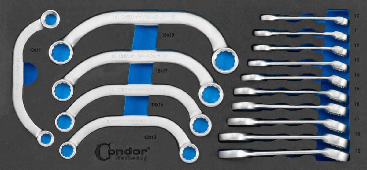 Combination Spanners No. 4410 + C-type 40-5 in Foam 1/3, 15 pcs.