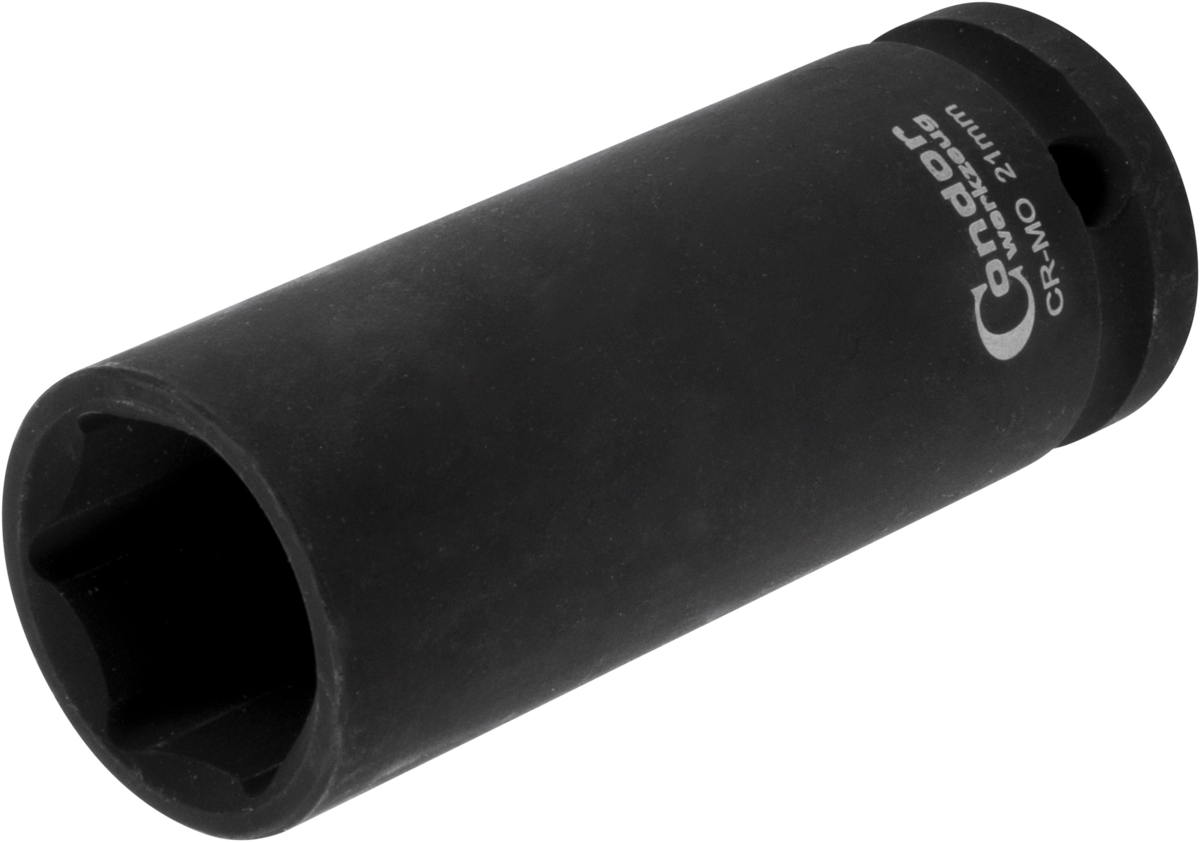Kraft-Stecknuss, 1/2", 6-kant 21 mm, tief