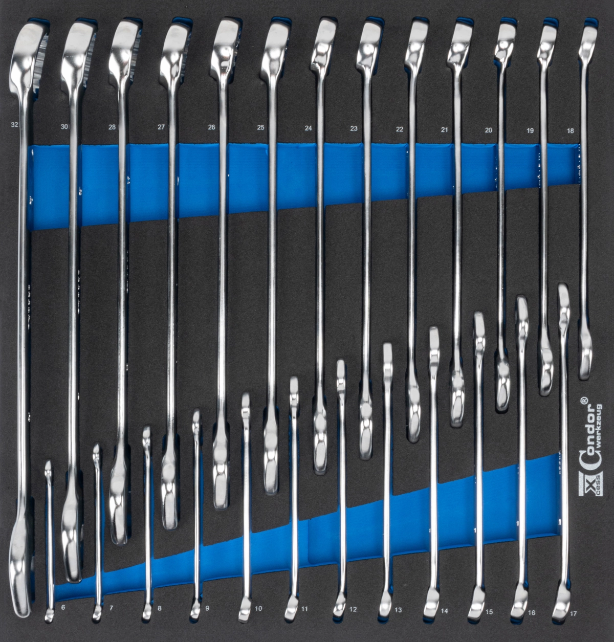 Schaumeinlage Gabel-Ringschlüssel 2/3, xcess performance, 25-tlg., 6-32 mm