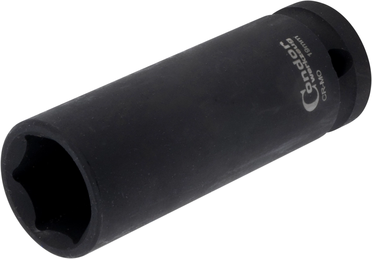 Impact Socket, 1/2", hexagon 19 mm, deep
