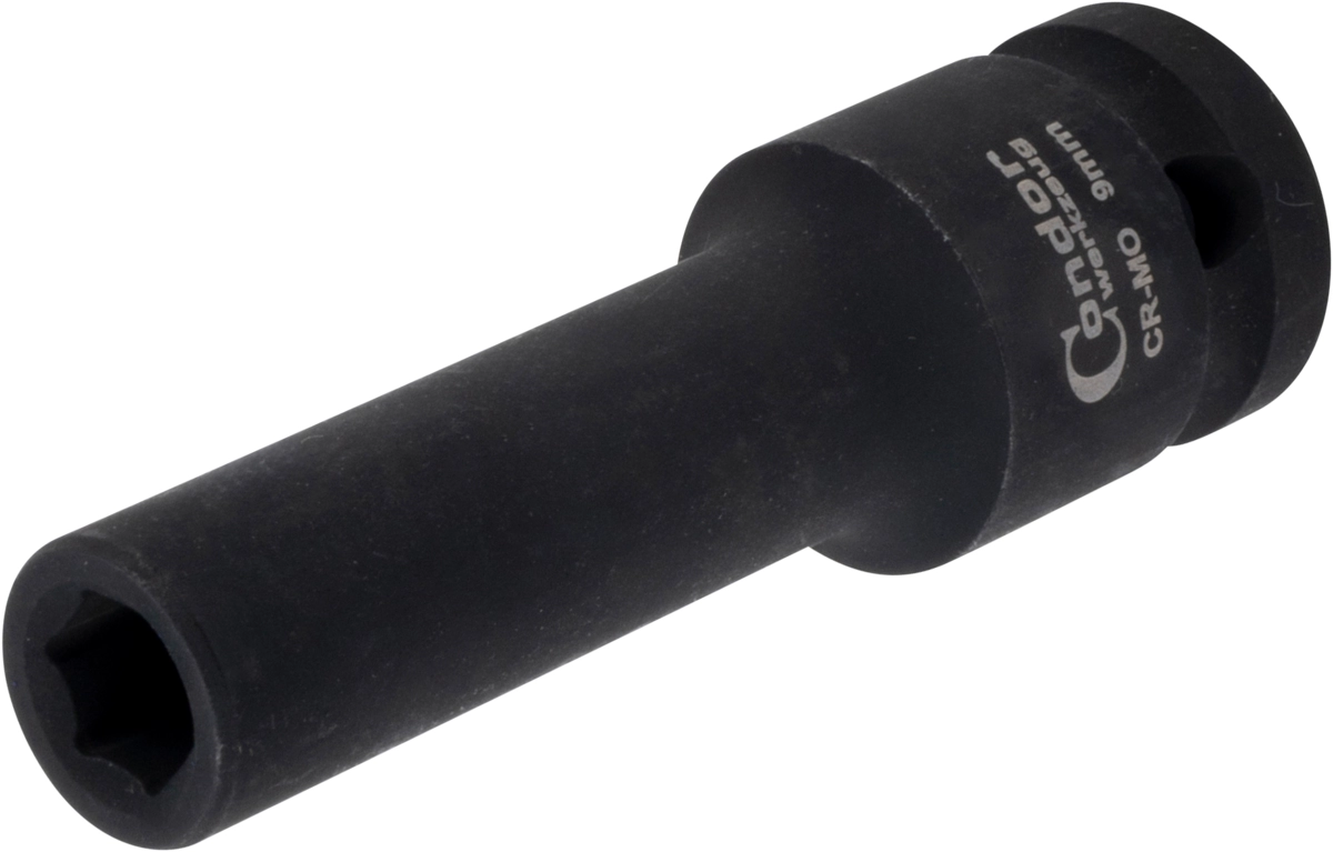 Kraft-Stecknuss, 1/2", 6-kant 9 mm, tief