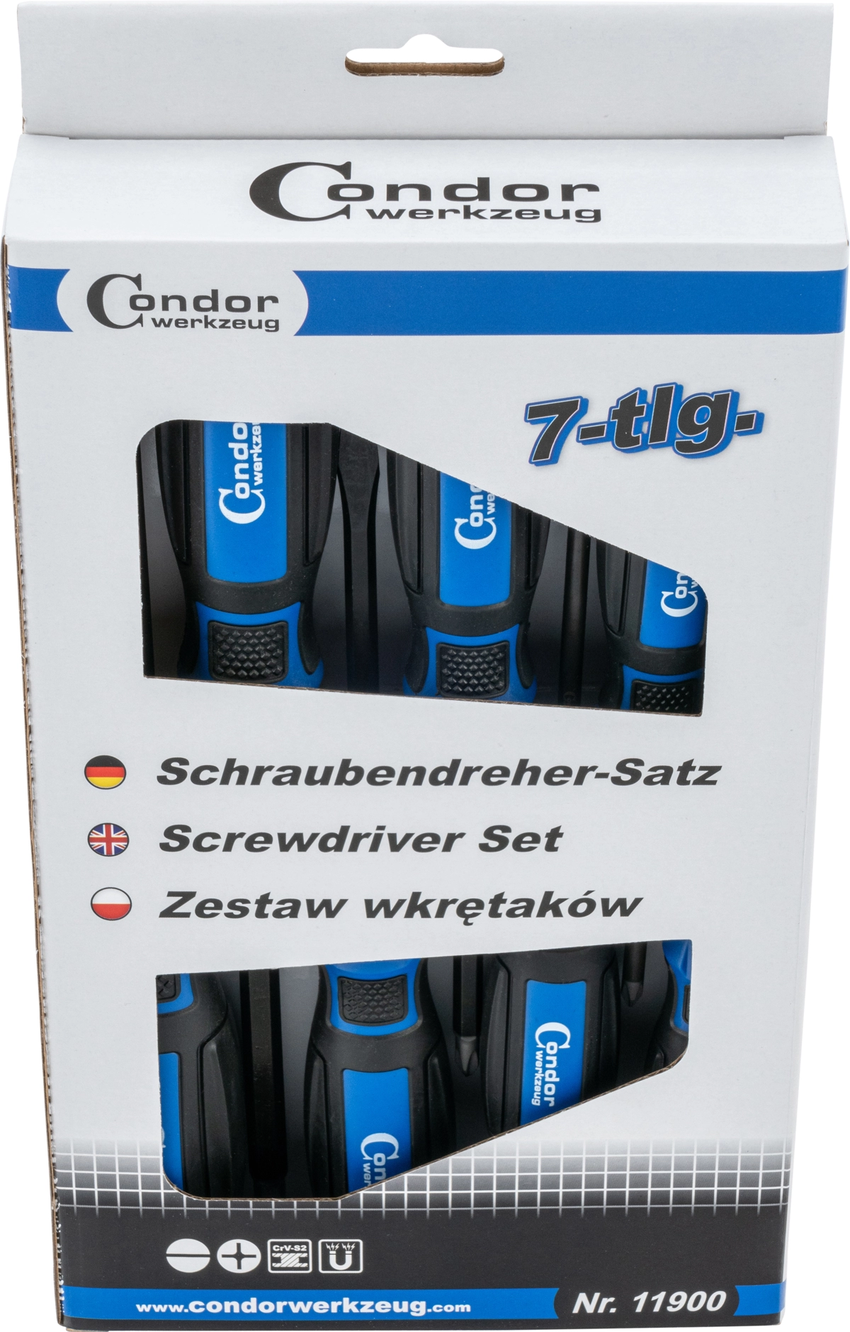 Schraubendreher-Satz, Schlagkappe, 7-tlg., Schlitz + Kreuz