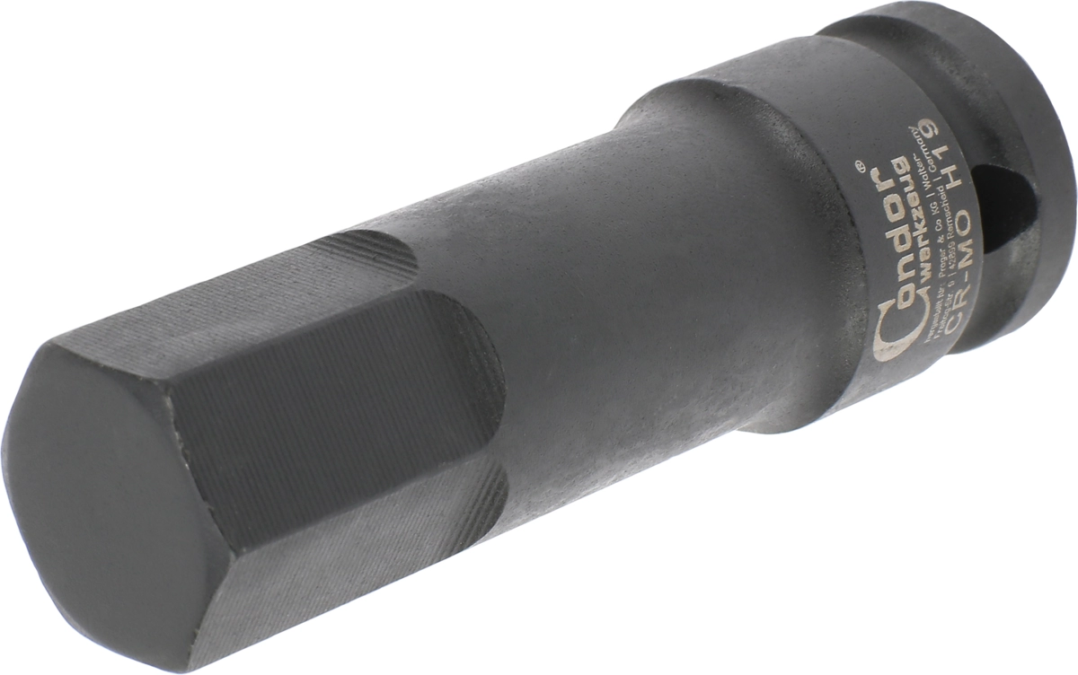 Impact Socket Bit, 1/2", hexagon 19x78 mm