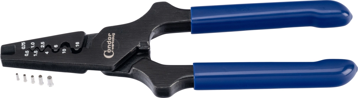 Aderendhülsen-Zange, 0.5-2.5 mm², inkl. 150 Stk. Hülsen