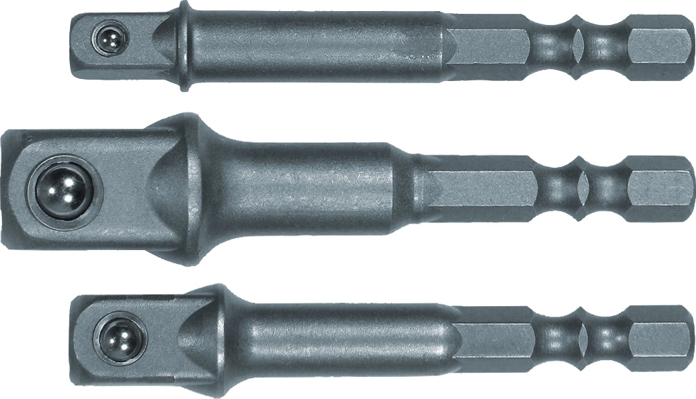Adaptersatz für Bohrmaschinen, 3-tlg., 1/4+3/8+1/2"