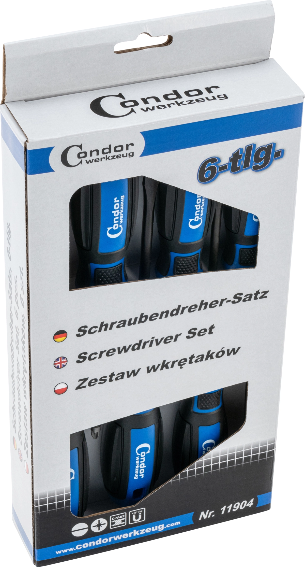 Schraubendreher-Satz, 6-tlg., Schlitz + PZ