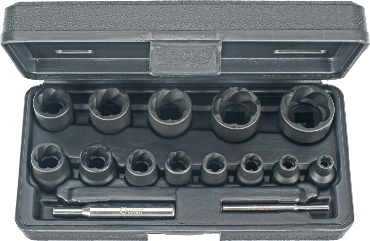 Inserts spéciaux, profil de rainure en spirale, 15 pièces, 1/4 + 1/2 ", 6-27 mm