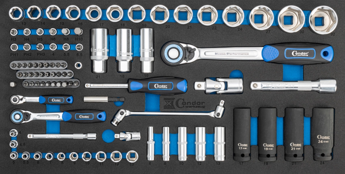 Tool Box, 149 pcs., 1/4+1/2", 6-32 mm