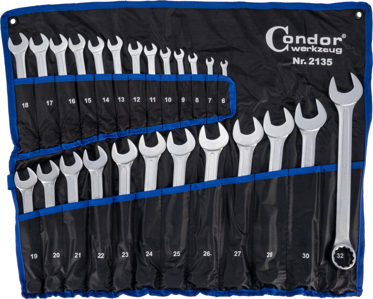 Jeu de clés polygonales à fourche, 25 pièces, 6-32 mm