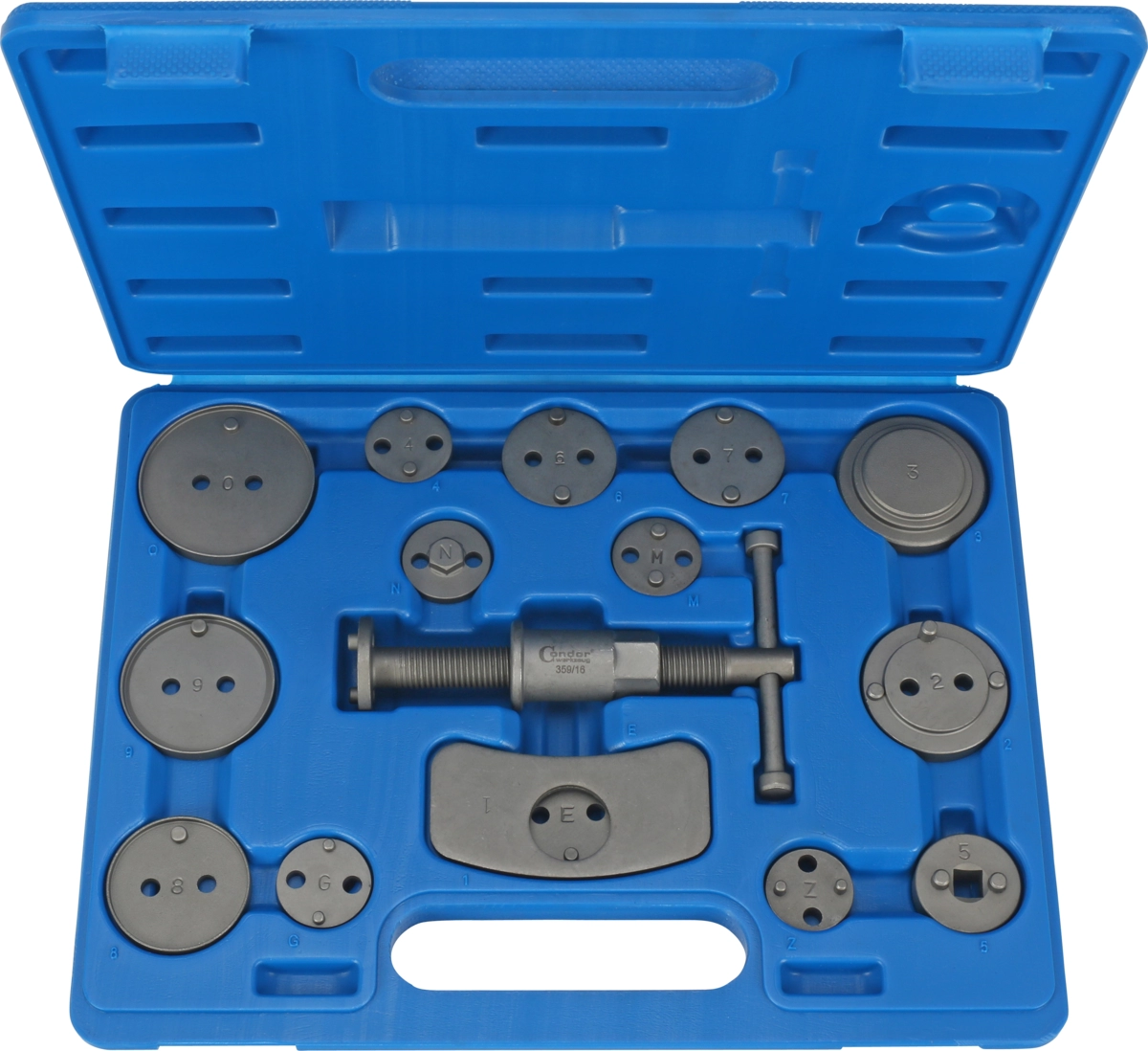 Jeu d'outils de réarmement de piston de frein, 16 pièces.