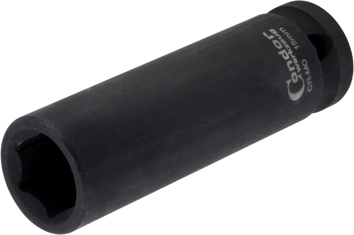 Kraft-Stecknuss, 1/2", 6-kant 15 mm, tief