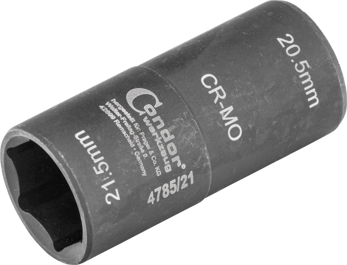 Spezial-Radmutterneinsatz, 1/2",  SW20.5 + 21.5 mm
