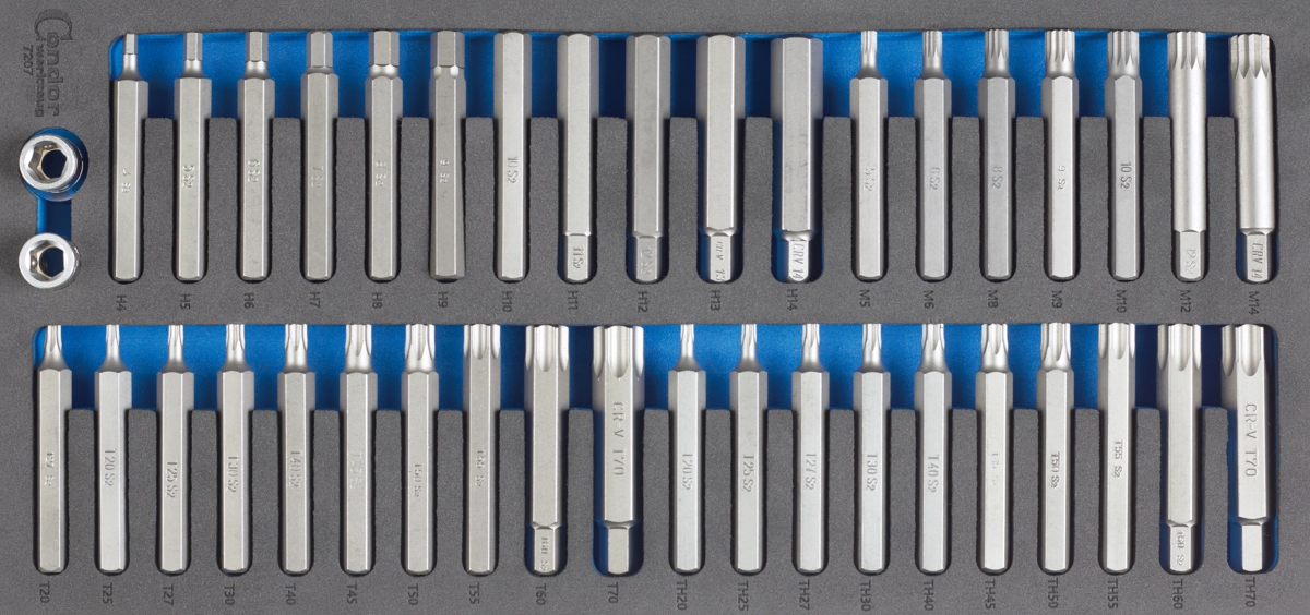 Schaumeinlage Bit-Stecknüsse, 1/3, 40-tlg., 3/8+1/2"