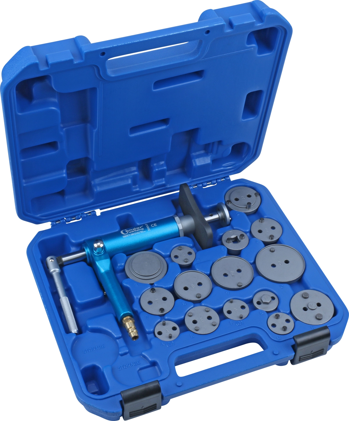 Druckluft-Bremskolben-Rücksetz-Werkzeugsatz, 16-tlg.