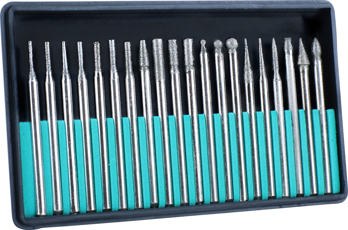 Set de meulage et fraisage diamant, 20 pcs.