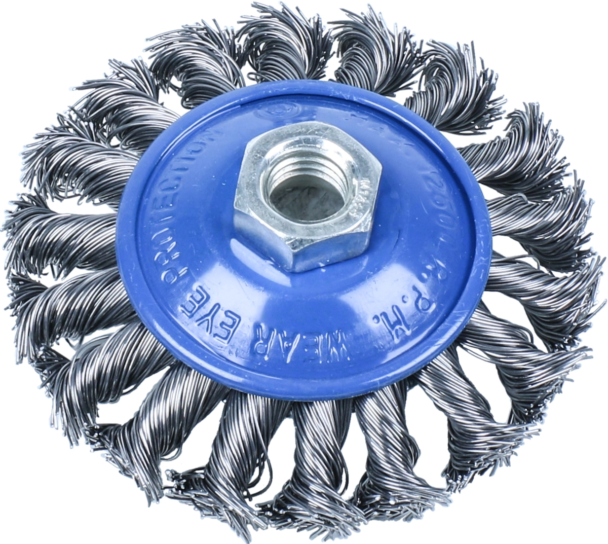 Wire Cup Brush, cone shape, braided
