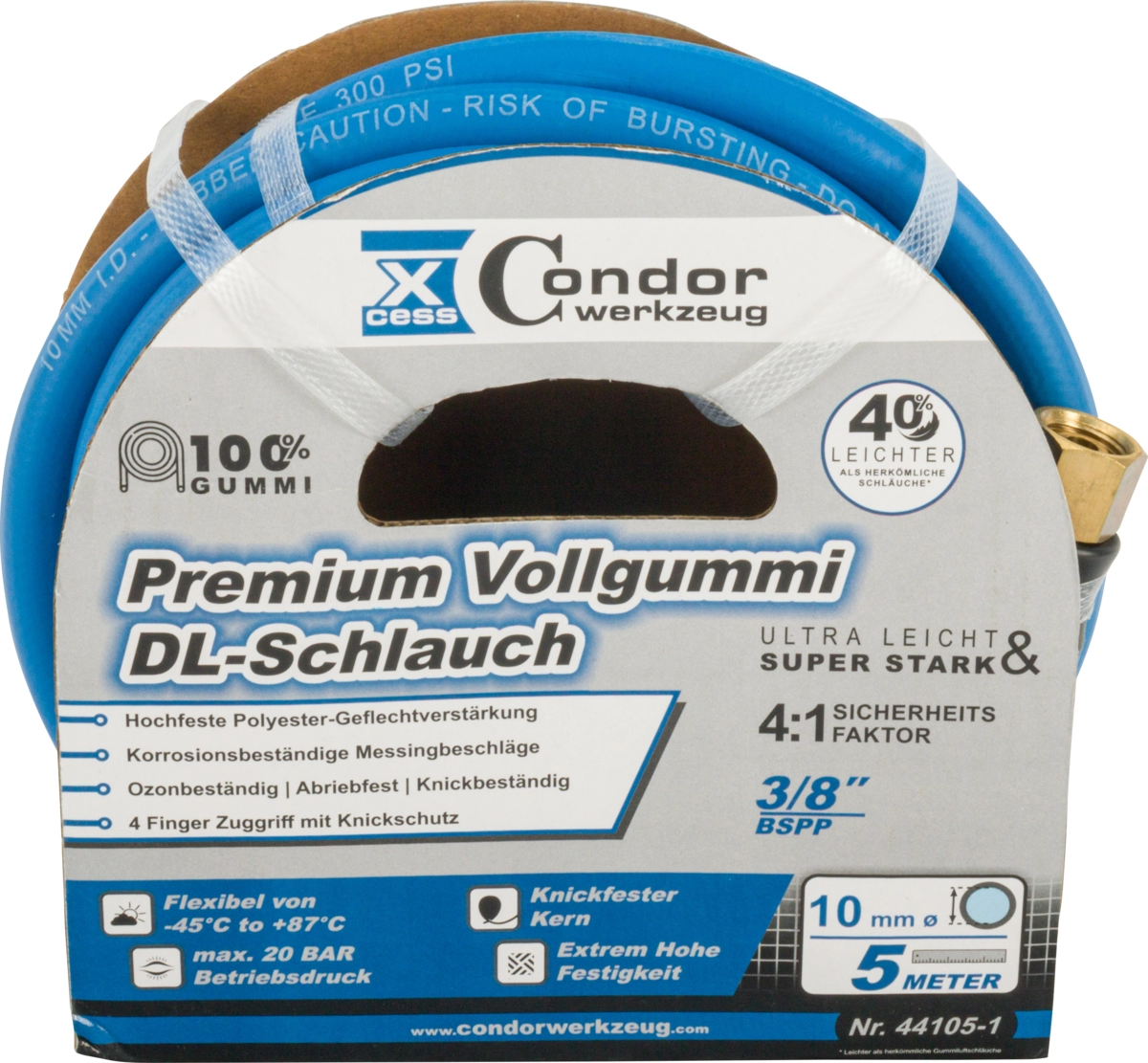 Druckluft-Schlauch, High-End-Voll-Gummi, ø 10 mm x 5 m, ohne Kupplung