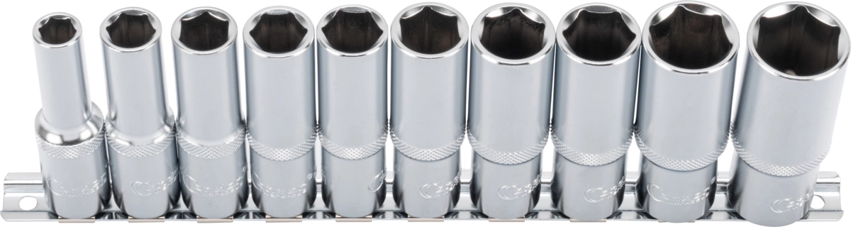 Steckschlüssel-Einsätze, xcess performance, 10-tlg., 1/2", tief, 6-kant 10-24 mm
