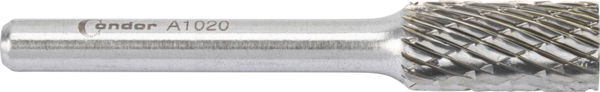 Tungsten Carbide Burr, cylinder without end cut (A), cross toothing, ø 10 mm