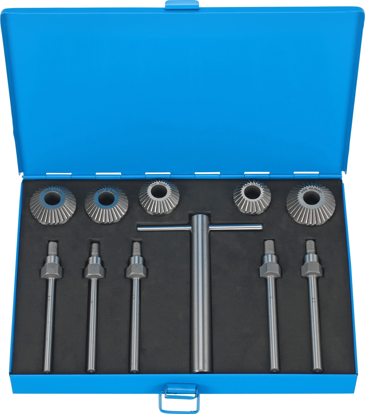 Valve Refacing + Seating Tool, 6 pcs., cutters 45+90° 32.5-42.5 mm