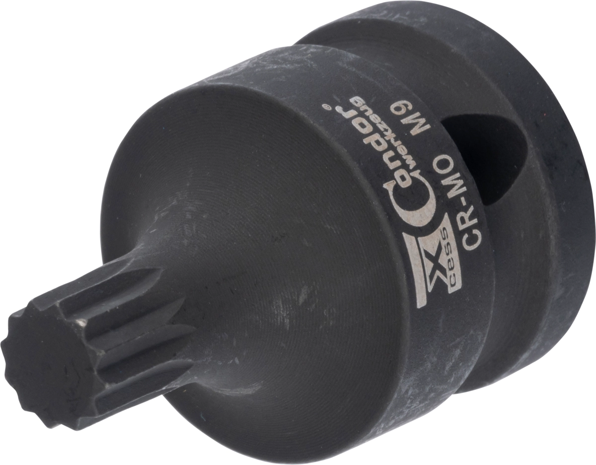 Kraft-Bit-Stecknuss, 1/2", Vielzahn M9x40 mm