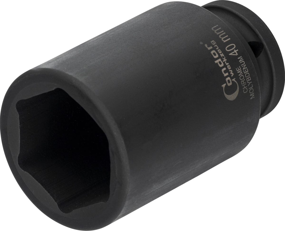 Impact Socket, 3/4", hexagon 40 mm, deep
