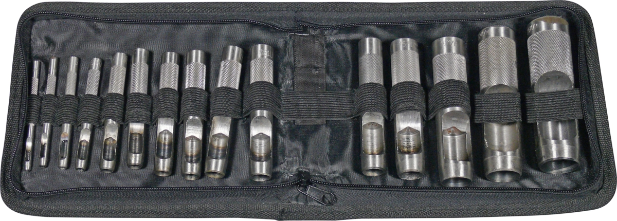 Locheisen-Satz, 15 tlg., 3-25 mm