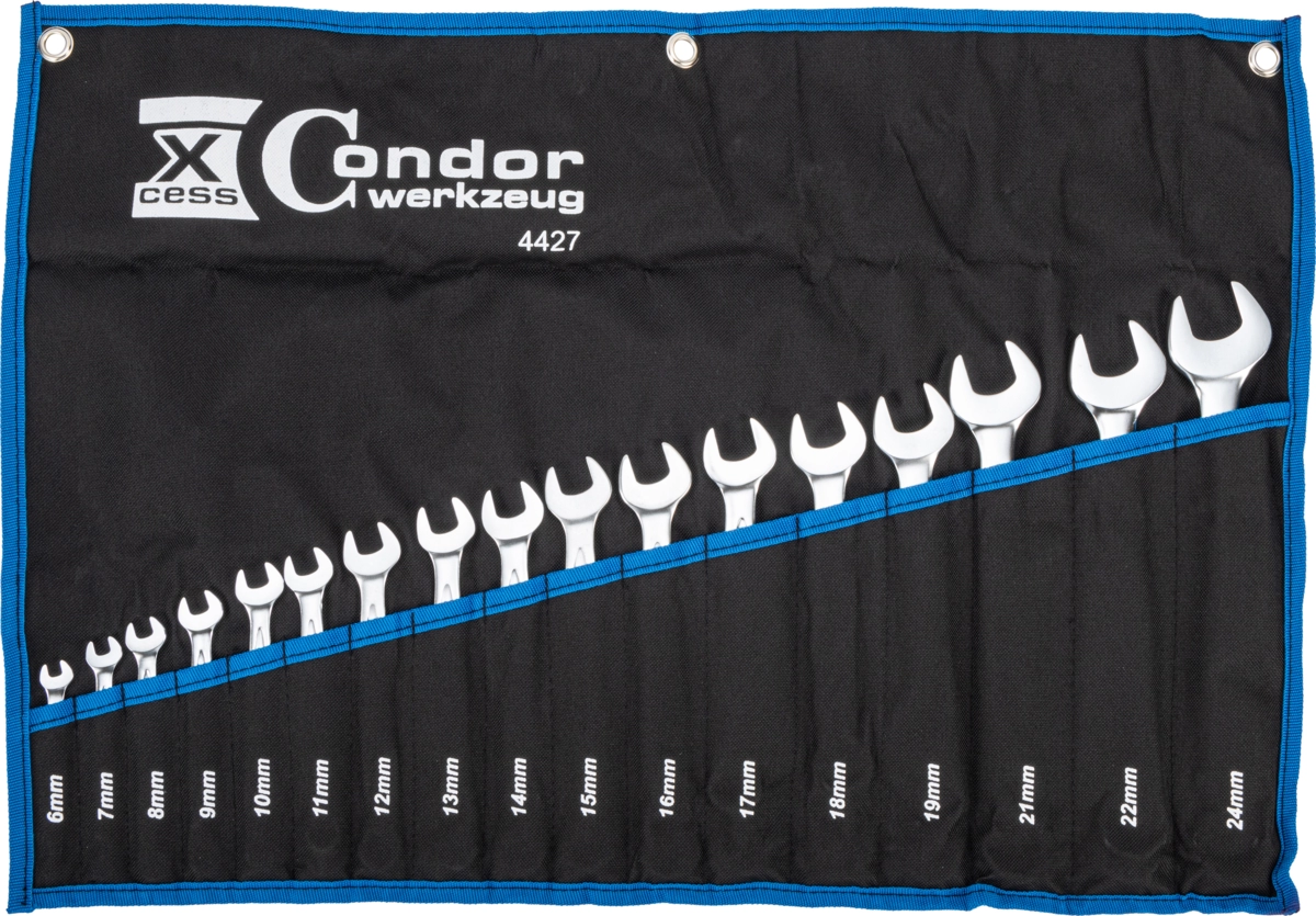 U-Ringnyckel Set, xcess performance, 17 delar., 6-24 mm