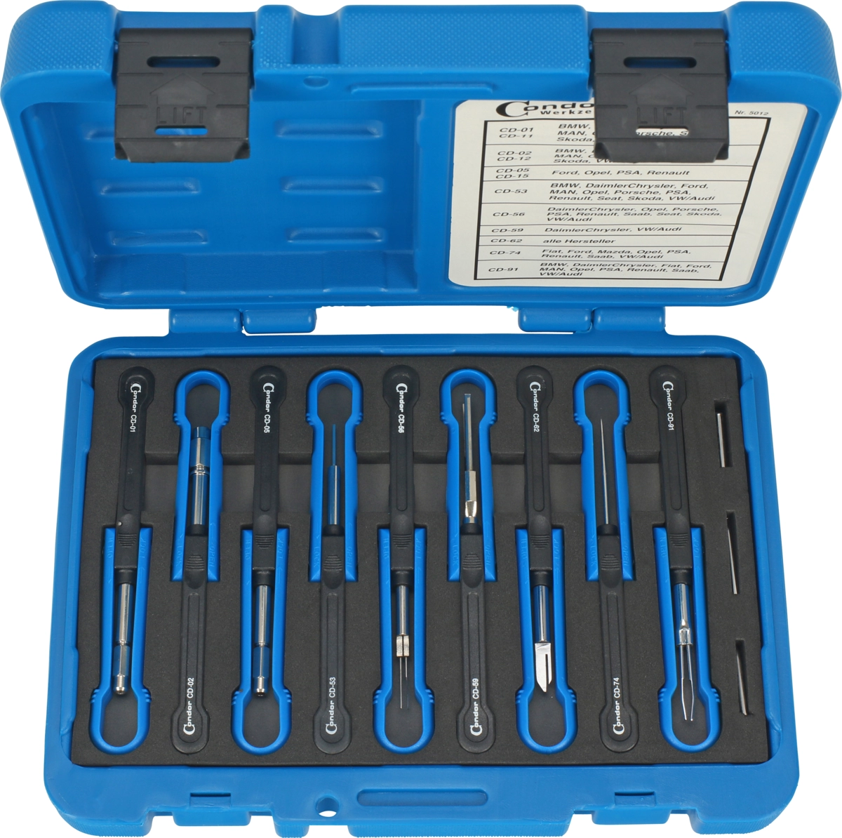 Set utensili per rimozione terminali, 12 pezzi