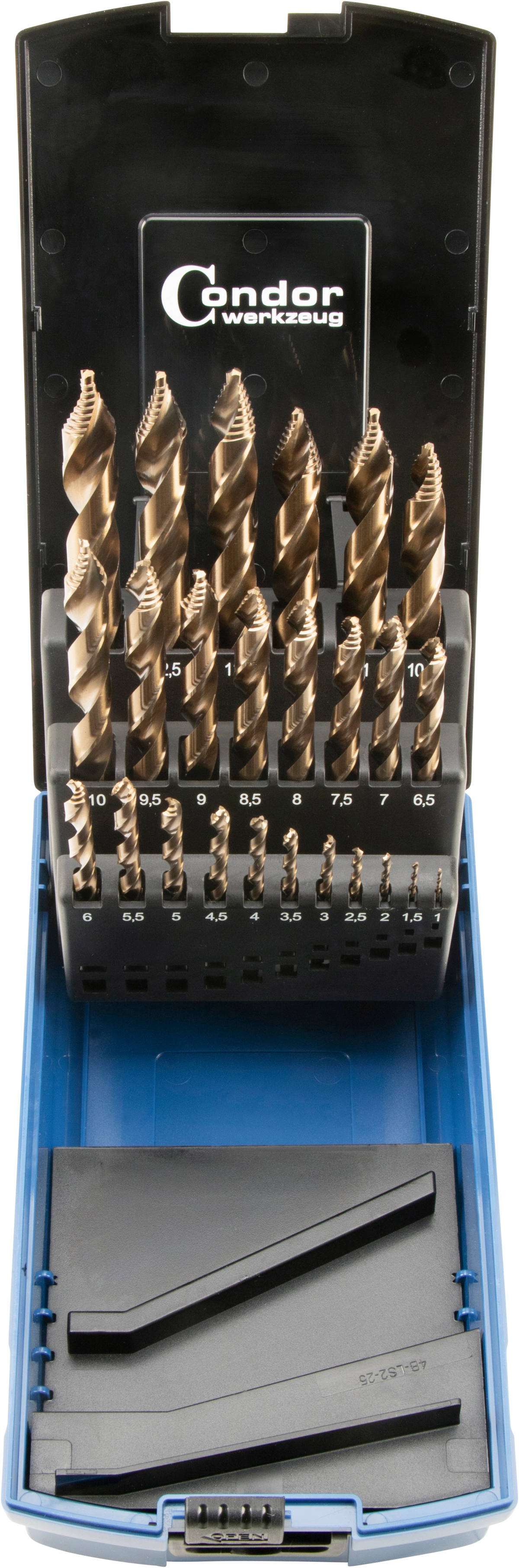 Spiralbohrer-Satz, Stufenspitze, HSS-E Cobalt 5%, 25-tlg., 1-13 mm