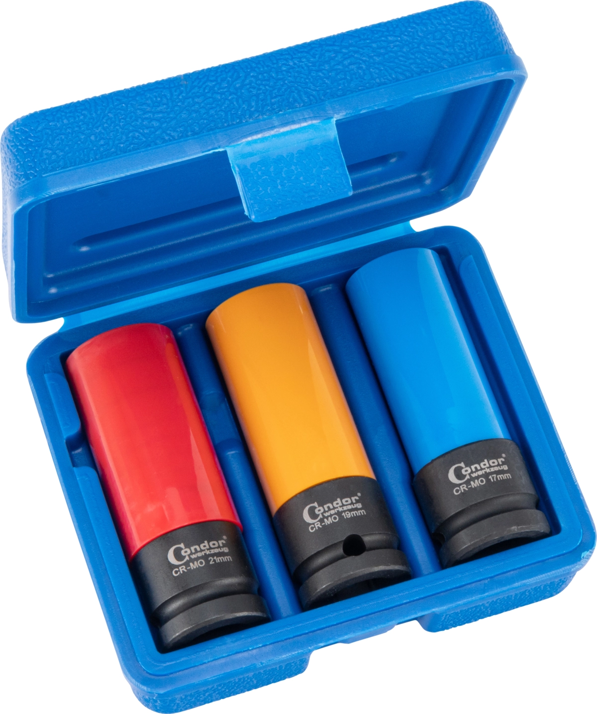Radmuttern-Einsätze, 3-tlg., 1/2", 85 mm, CrMo, 6-kant 17-21 mm