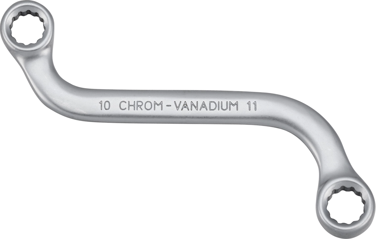 Double Ended Ring Spanner, S-shape, 10x11 mm