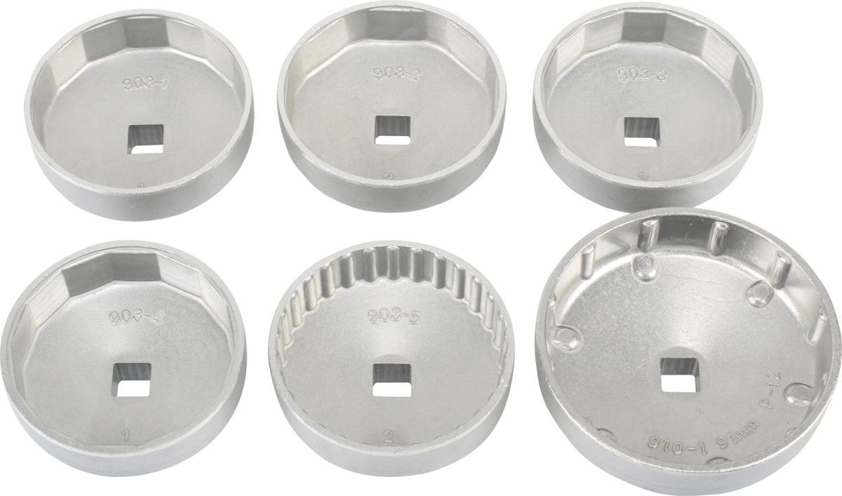 Oljefilternyckel Set, 6 delar., aluminium