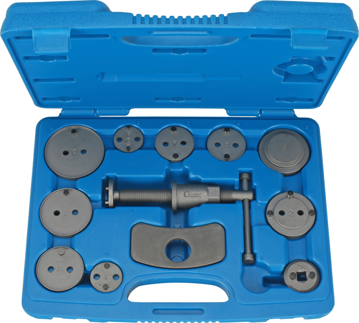 Jeu d'outils de réarmement de piston de frein, 13 pièces.