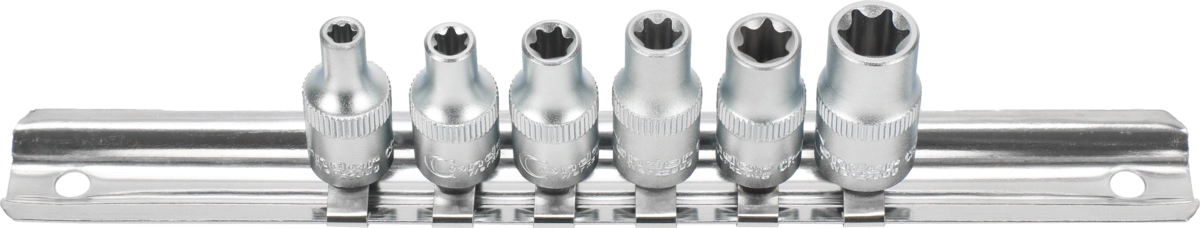Steckschlüssel-Einsätze, 6-tlg., 1/4", E-Profil E4-10