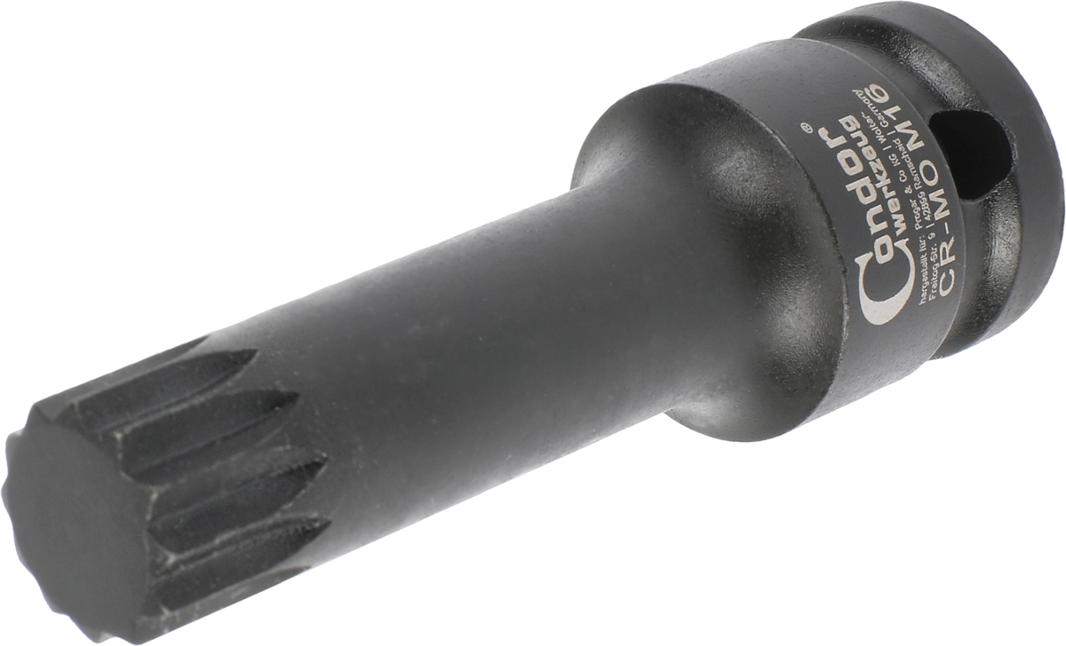 Clé à douille à chocs, 1/2", multi-dent M16x78 mm