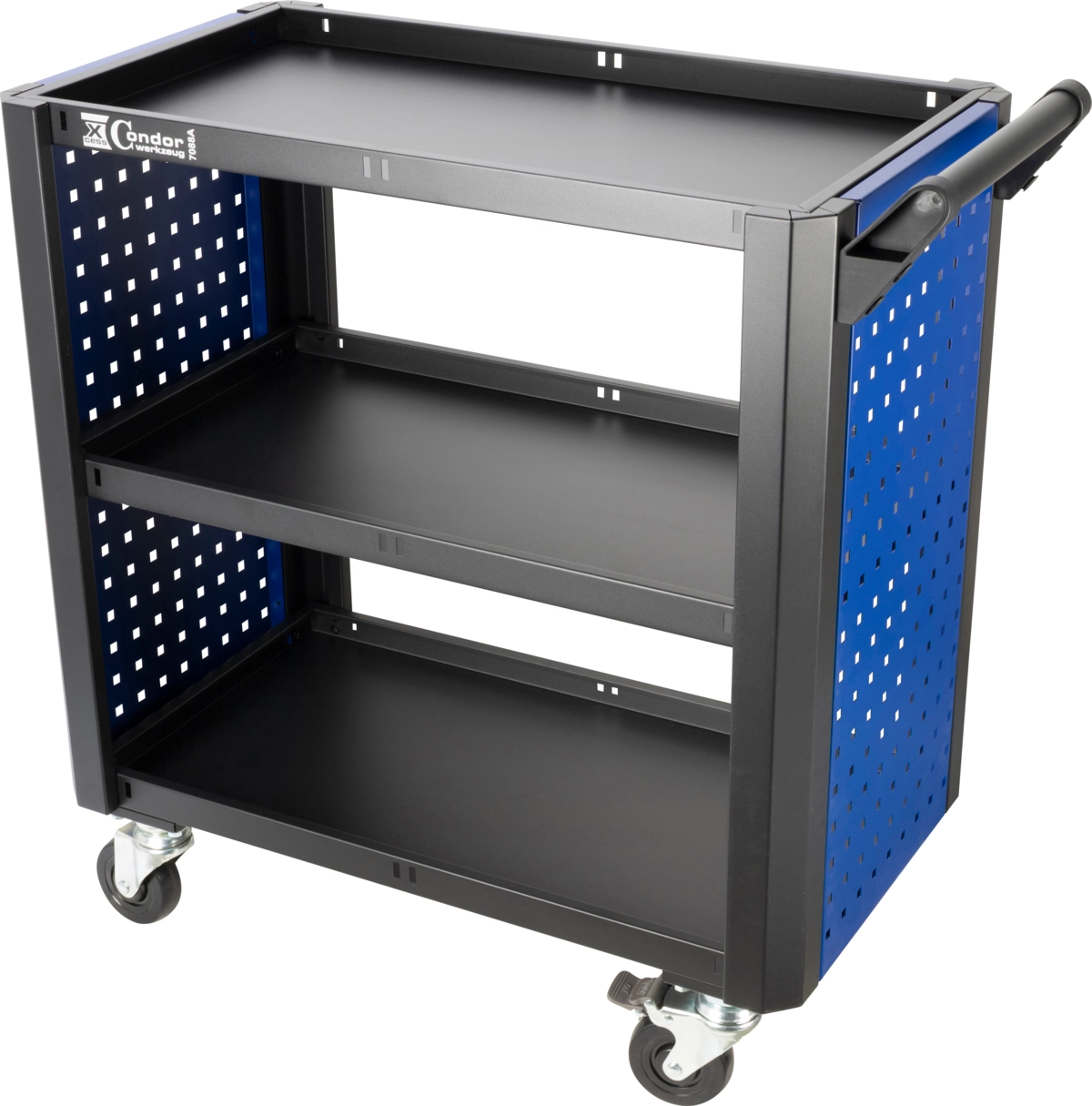 Verkstadsservicevagn, 3 hyllplan, max belastning 150 kg